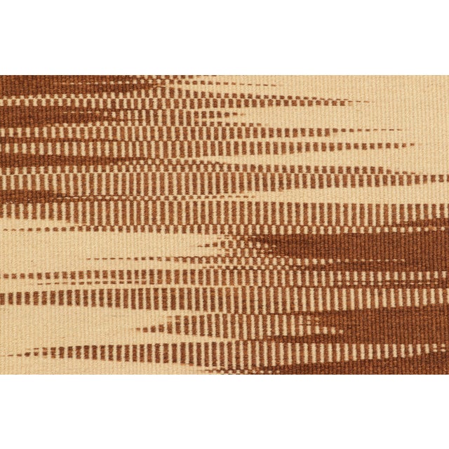 Contemporary Oversized Rug & Kilim’s Contemporary Kilim in Beige & Brown Stripes & Patterns For Sale - Image 3 of 7