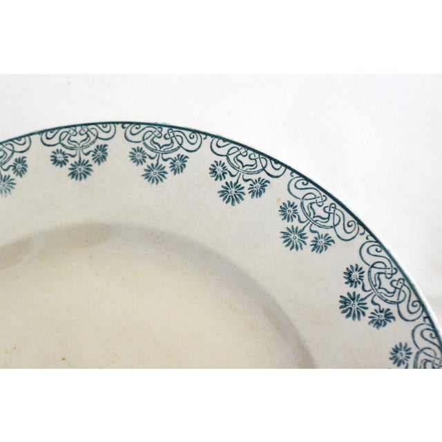 Ceramic Art Nouveau Terre De Fer Plate Dish in Earthenware by Digoin Sarreguemines, 1890s For Sale - Image 7 of 11
