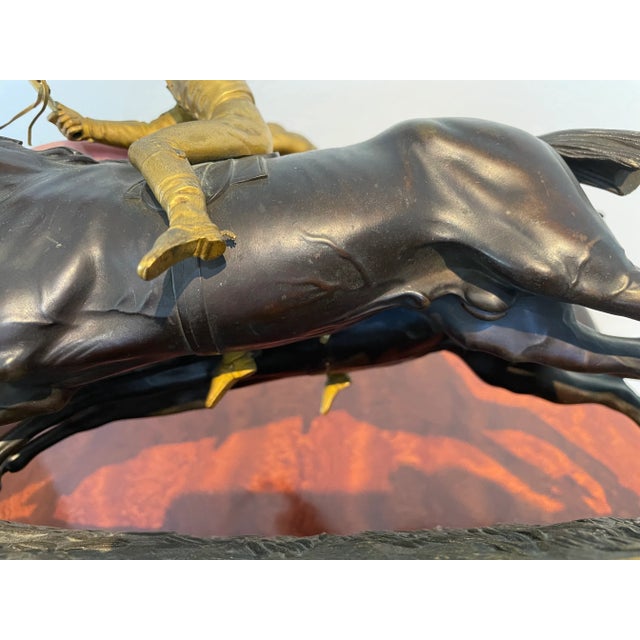 Late 19th Century Antique Horse Race Bronze Sculpture For Sale - Image 5 of 10