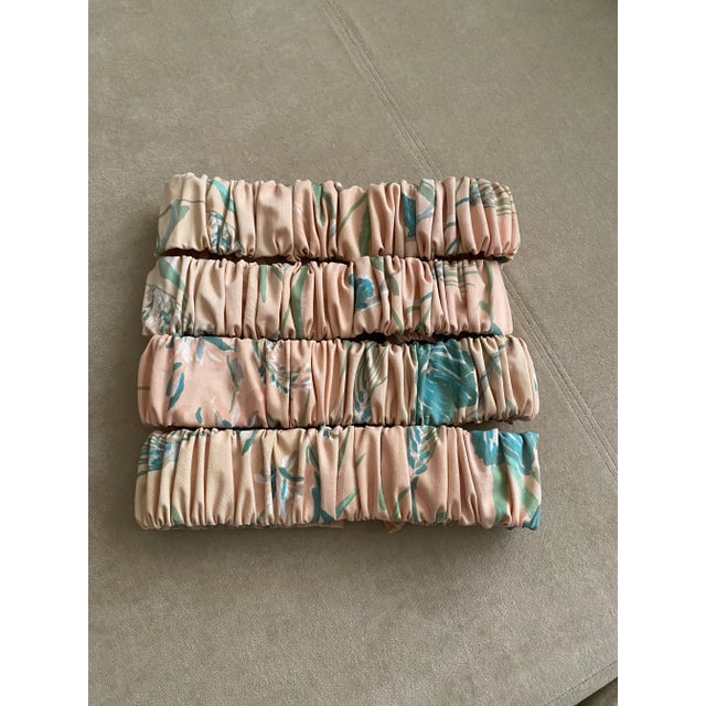 1980s 1980s Art Deco Pastel Fabric Curtain Tie Backs - Set of 4 For Sale - Image 5 of 5