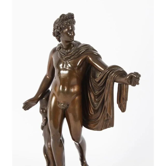 Victorian Artist, Antique Sculpture of Greek God Apollo, 19th Century, Bronze For Sale - Image 6 of 14