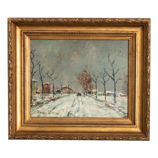 Hughes-Stanton, Post-Impressionist Winter Snow Path, 1890s-1910s, Oil Painting, Framed For Sale