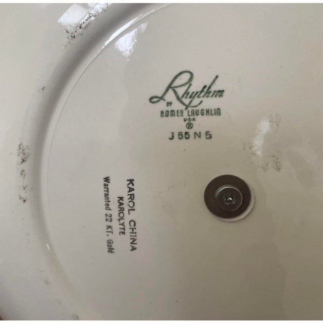 Ceramic 1950s Three Tier Tidbit Platter by Homer Laughlin in 22 Kt Gold For Sale - Image 7 of 7