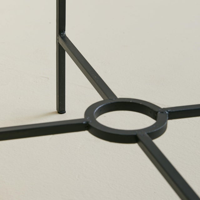 Tall French Iron + Travertine End Table, 1960s For Sale In Chicago - Image 6 of 7