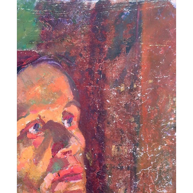 Realism 1970s Oil Painting: Ukrainian Grandmother Portrait, Socialist Realism Art For Sale - Image 3 of 6