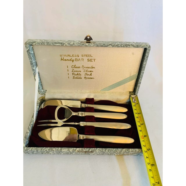 Mid 20th Century M. W. C. O. Stainless Steel "Handy" Bar Set - 4 Pieces For Sale In Los Angeles - Image 6 of 9