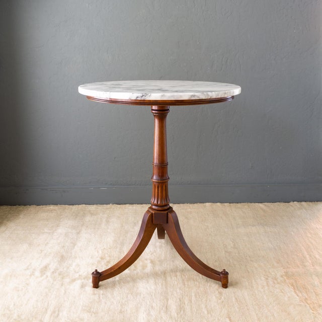Marble Topped 19th Century Regency Tripod Side Table For Sale - Image 9 of 14