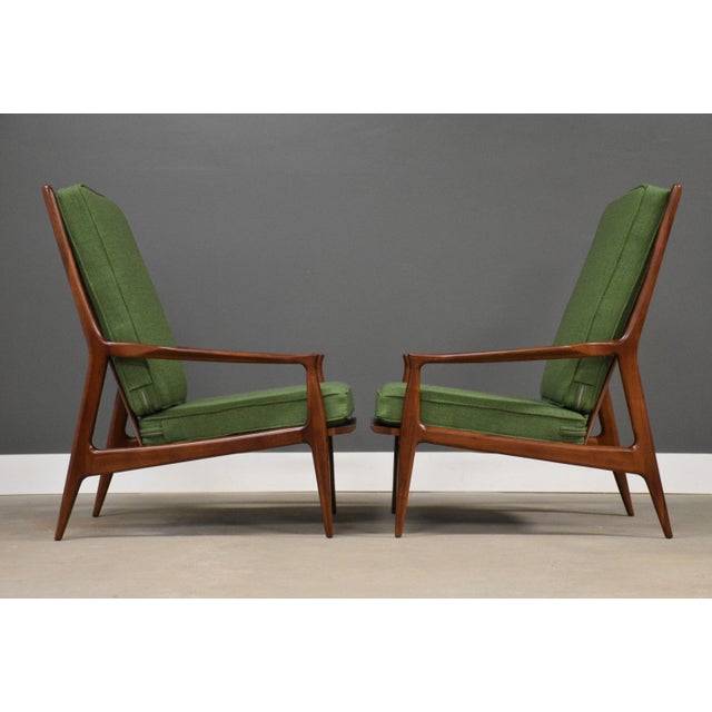 Mid-Century Modern Mid 20th Century Milo Baughman Archie Walnut Lounge Chairs - A Pair For Sale - Image 3 of 9