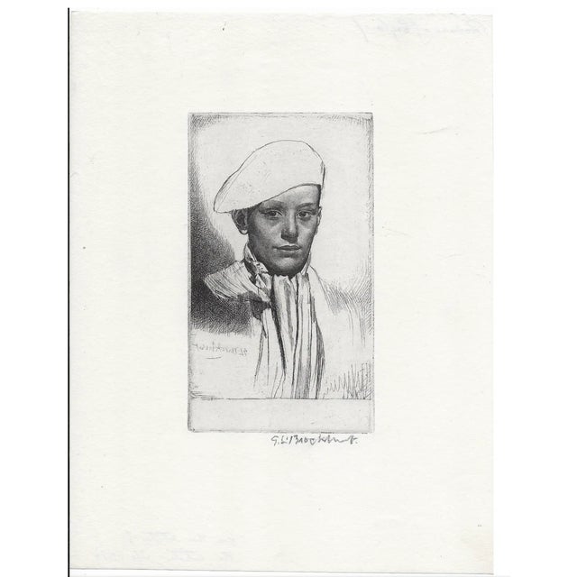 Portraiture 1927 Gerald Brockhurst Cypriano Etching For Sale - Image 3 of 6