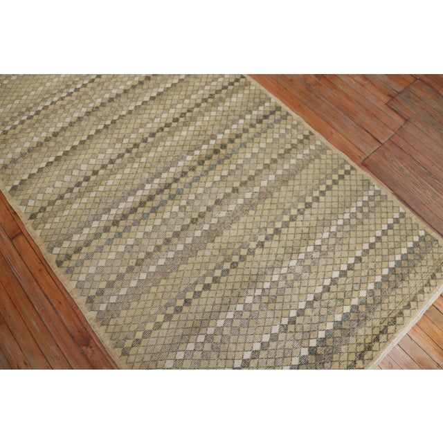 1960s Neutral Turkish Deco Runner - 4'5" x 11'4" For Sale - Image 18 of 18