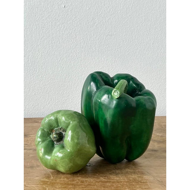Ceramic Vintage Italian Glazed Ceramic Bell Peppers For Sale - Image 7 of 11