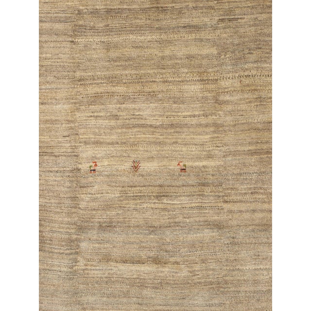 Vintage Hand-Knotted Persian Gabbeh Wool Rug 5'6" X 7'9" For Sale - Image 4 of 5