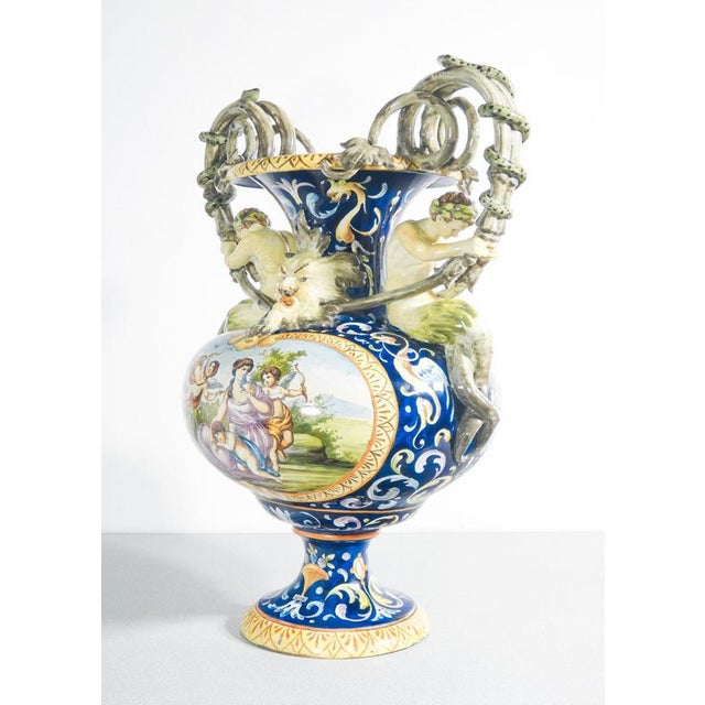 Large Triptych Vases by Richard Ginori, 1900, Set of 3 For Sale - Image 4 of 18