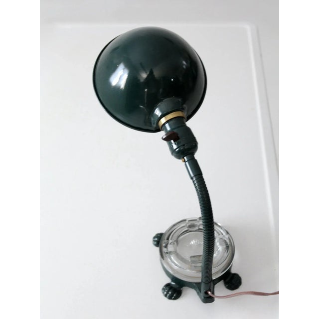 Metal Vintage Gooseneck Desk Lamp With Ashtray For Sale - Image 7 of 13