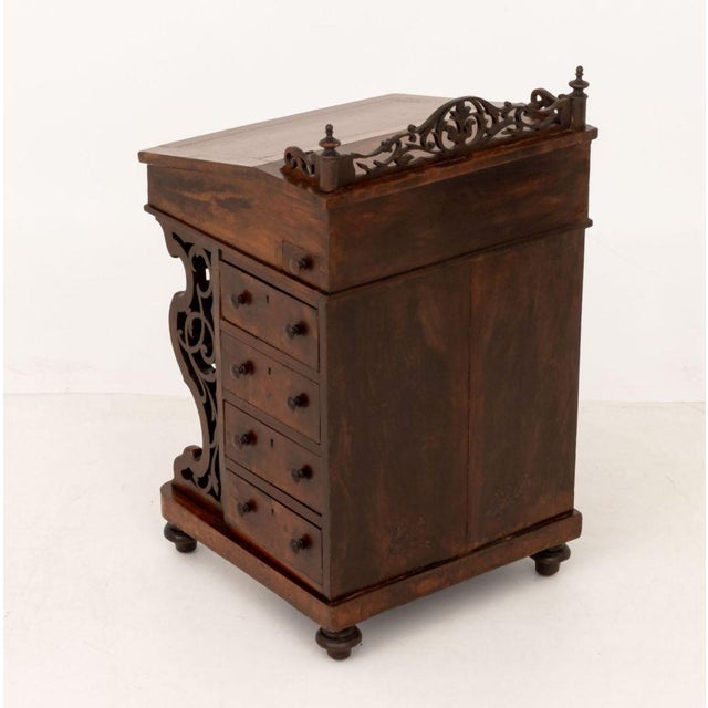 Victorian Burl Walnut Davenport Desk, 19th C. For Sale - Image 11 of 13
