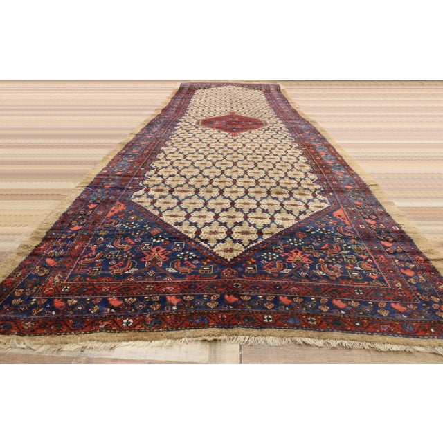 Textile 1880's Antique Persian Malayer Rug, 05'10 X 20'05 For Sale - Image 7 of 9