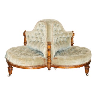Antique Victorian Burr Walnut Sofa For Sale