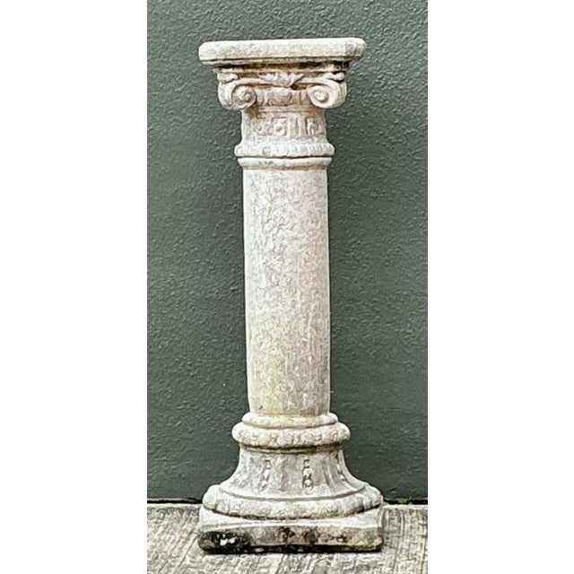 Vintage Cast Concrete Corinthian Column Pedestal For Sale - Image 9 of 12