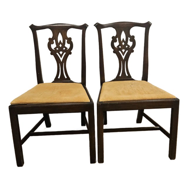 Pair of 1970s Henkel-Harris Chippendale Chairs For Sale