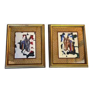 Two Contemporary Original Stephen Heigh Paintings “Noble Horse #1 & 2” - Set of Two For Sale