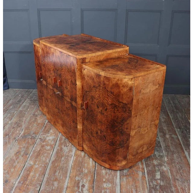Art Deco English Figured Walnut Sideboard, 1930s For Sale - Image 16 of 18