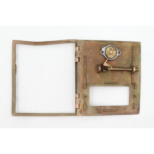 Vintage Polished Bronze u.s. Post Office Combination Box Door For Sale - Image 4 of 5