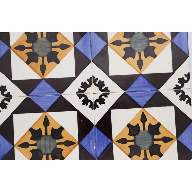 Ceramic 1940s Set of Four Geometric Tiles, Portuguese For Sale - Image 7 of 12