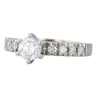0.75ctw Round Diamond Engagement Ring 14k White Gold Size 5 Vs2 For Sale