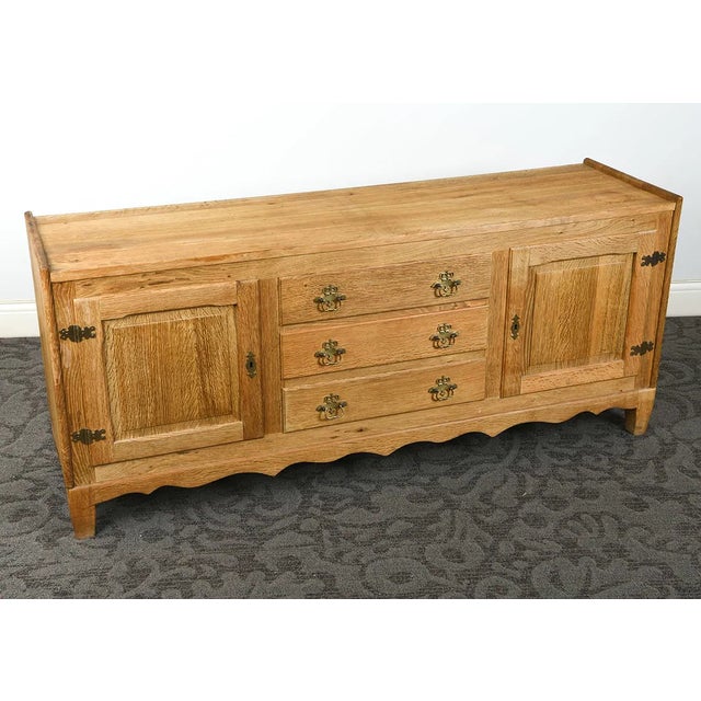 Wood Vintage 1970s Danish Oak Sideboard in the Style of Henning Kjærnulf For Sale - Image 7 of 14