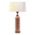 Vintage Pink Marble Column Table Lamp With Brass Accents and Linen Shade For Sale