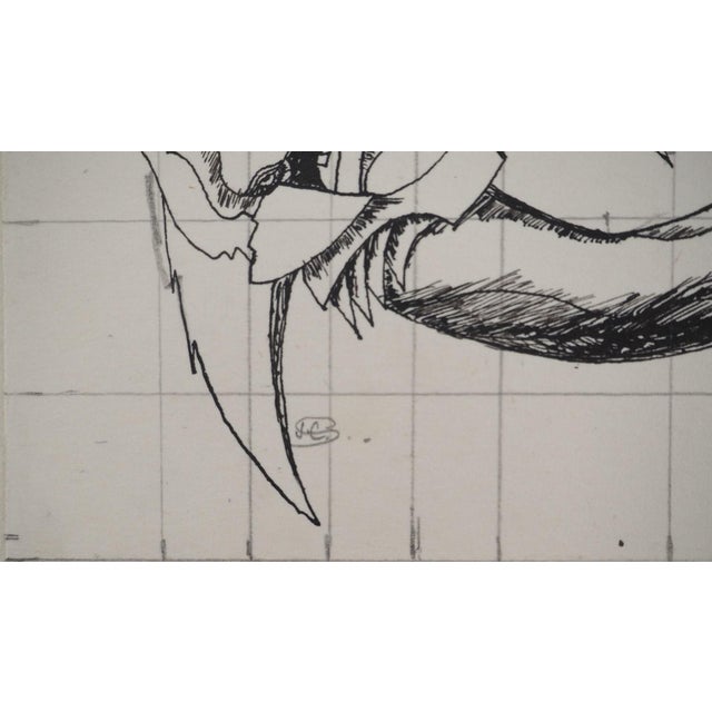 Modern Jean-Claude Silbermann, Sly Signs, The Arm in Flower, Original Ink Drawing For Sale - Image 3 of 6