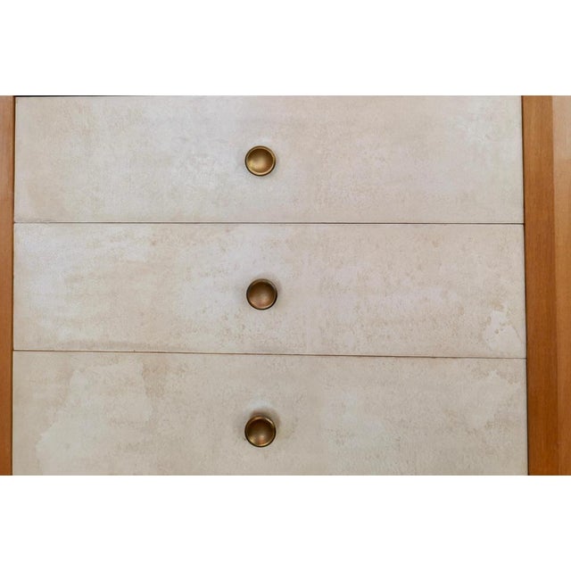 Paper French Chest of Drawers in Ash Wood and Parchment by Blanche Klotz, 1930s For Sale - Image 7 of 13