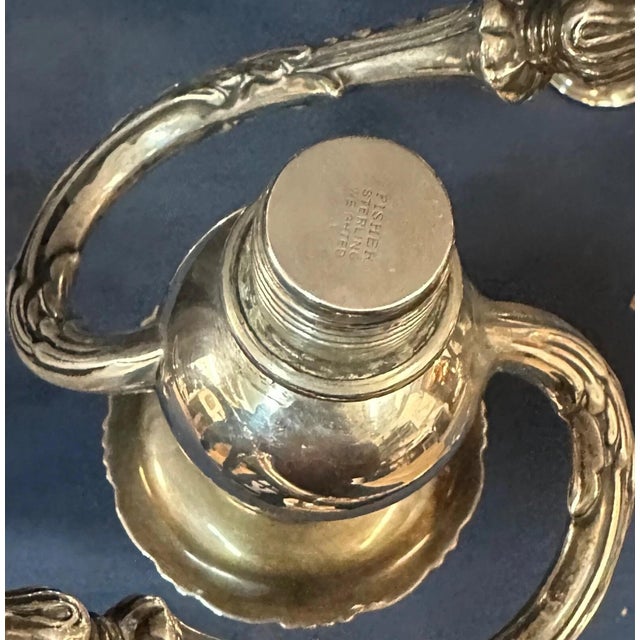 Metal 1950s Sterling Silver Candelabra Arms (Fisher: English Rose) - A Pair For Sale - Image 7 of 8