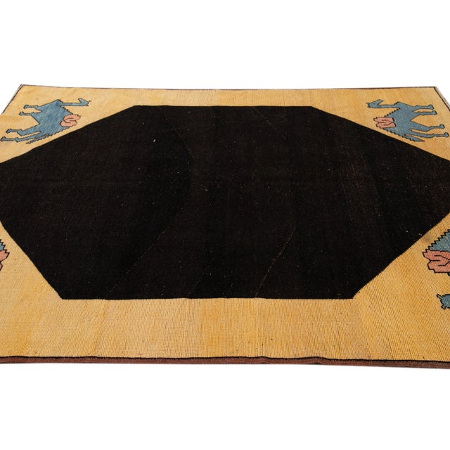 Mid-20th Century Vintage Art Deco Wool Rug For Sale - Image 11 of 13