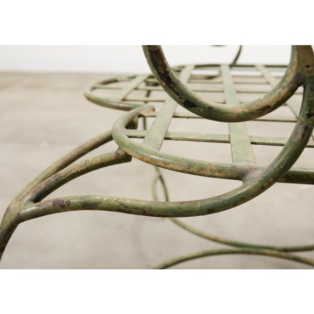 Set of Four Rose Tarlow Style Iron Lattice Garden Chairs For Sale - Image 10 of 18