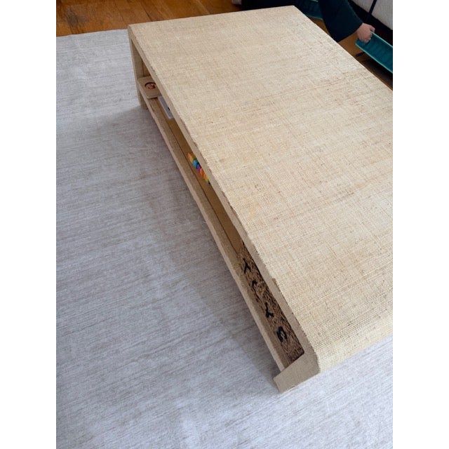 Crate & Barrel Crate & Barrel Meadow Grasscloth Coffee Table For Sale - Image 4 of 12