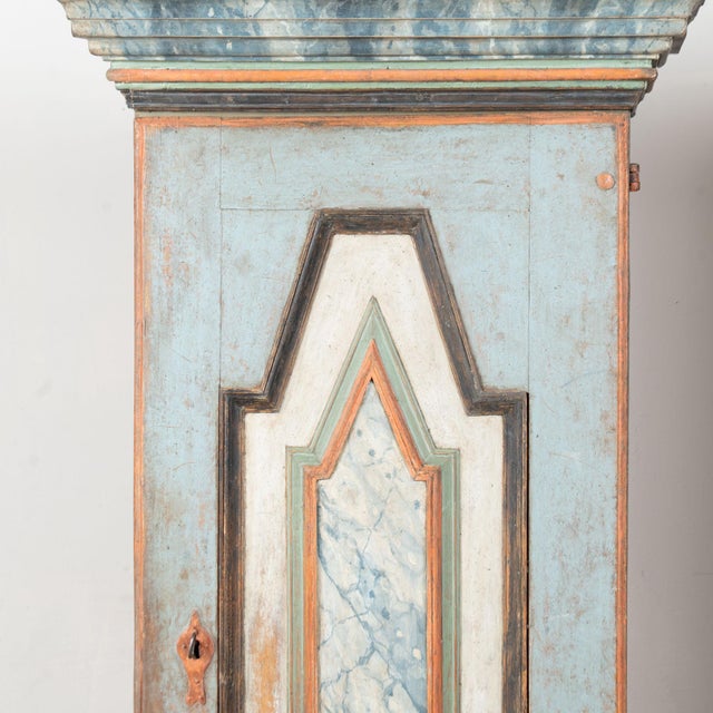 Late 18th Century Original Painted Pair of Swedish Baroque Narrow Cabinets For Sale - Image 6 of 15