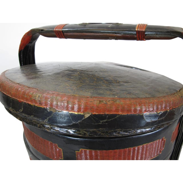 Wood Early 20th Century Antique Chinese Bamboo Food Basket For Sale - Image 7 of 11