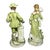 Vintage Pair of 1970's Sadek Porcelain Figurines in Green - Pastoral Boy & Girl For Sale - Image 4 of 4