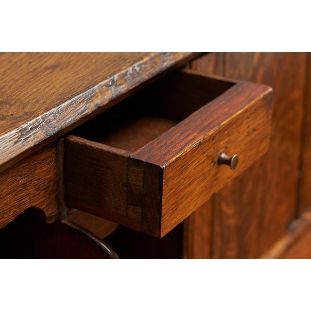Antique English Fall Front Secretary in Oak For Sale - Image 10 of 14