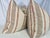 Custom pair of 22" pillows covered in a super soft wool/linen blend striped fabric in cream, brown, rust and golden beige....
