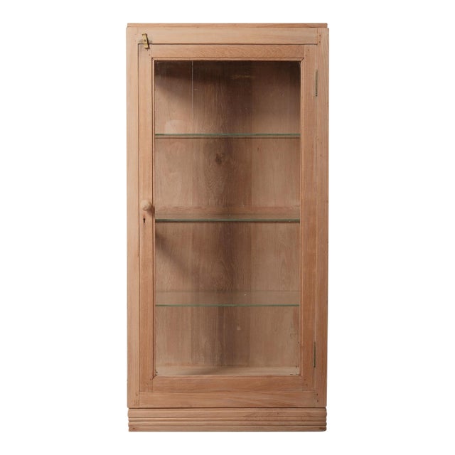 Vintage Wooden & Glass Display Cabinet With Three-Sided Glazing For Sale