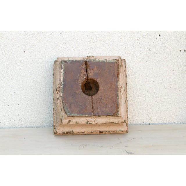Antique Painted Pastel White Column Base For Sale In Los Angeles - Image 6 of 7
