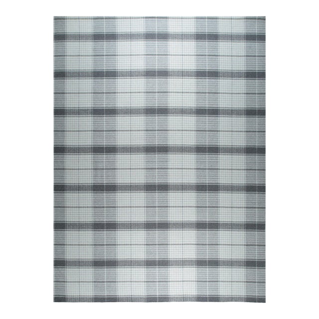 8x10 Lila Bianca Gray Geometric Modern Flatweave Wool Carpet Rug For Sale