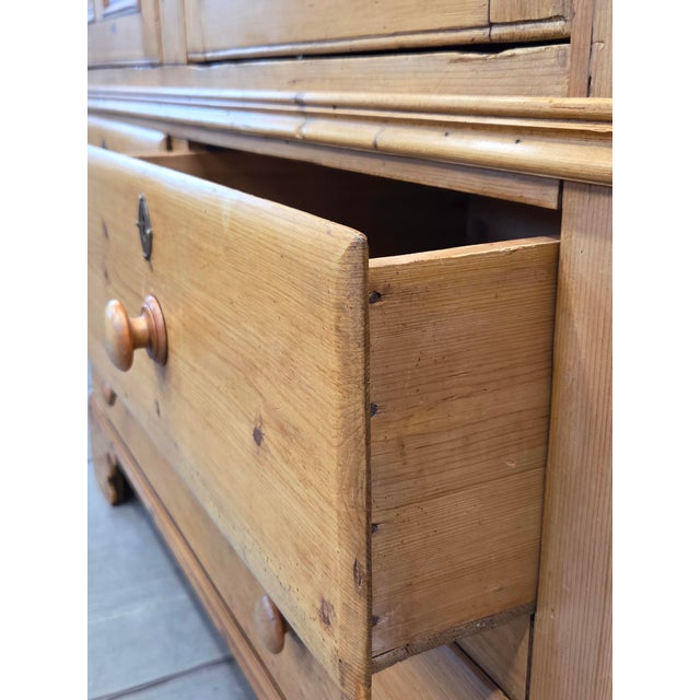 Antique 19th Century Irish Scrubbed Pine Linen Press Cabinet For Sale - Image 9 of 18