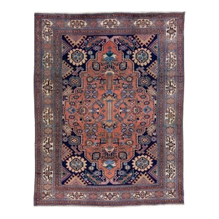 Vintage Persian Heriz Red Handmade All-Over Medallion Wool Rug For Sale