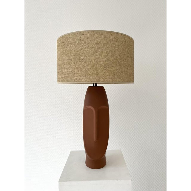Ceramic Easter Island Table Lamp, 1990 For Sale - Image 7 of 11