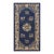 1920s Antique Medallion Oriental Chinese Blue Wool Rectangle Knotted Small Rug For Sale