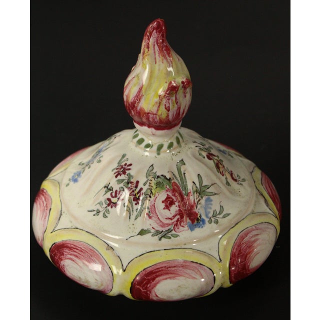 19th Century Hand Painted Faience Lidded Urn Veuve Perrin, France For Sale - Image 10 of 12