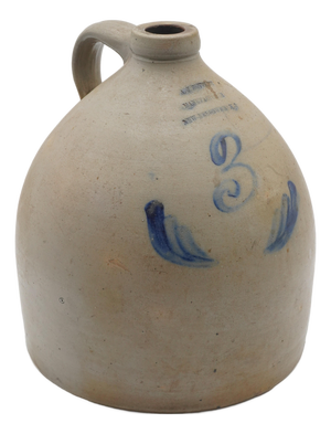 Large a.j. Buttler 3 Gallon Blue Stoneware Jug